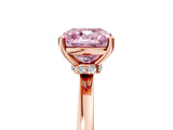 Rose gold Fancy Pink Cushion Cut Diamond Solitaire Ring with Classic Band and Four-Prong Setting_5