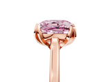 Rose gold Fancy Pink Cushion Cut Diamond Solitaire Ring with Flower Prong Setting and Classic Band_41