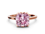 Rose gold Fancy Pink Cushion Cut Diamond Solitaire Ring with Flower Prong Setting and Classic Band_80