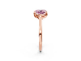 Rose gold Fancy Pink Cushion Cut Diamond Solitaire Ring with Flower Prong Setting and Classic Band_82