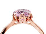 Rose gold Fancy Pink Cushion Cut Diamond Solitaire Ring with Flower Prong Setting and Classic Band_84