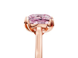 Rose gold Fancy Pink Cushion Cut Diamond Solitaire Ring with Flower Prong Setting and Classic Band_85