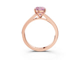 Rose gold Fancy Pink Cushion Cut Diamond Solitaire Ring with Pavé Band and Prong Setting_15