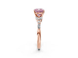 Rose gold Fancy Pink Cushion Cut Diamond Solitaire Ring with Side Stones and Four-Prong Setting_58
