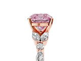 Rose gold Fancy Pink Cushion Cut Diamond Solitaire Ring with Side Stones and Four-Prong Setting_61