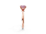 14K Rose Gold 1.59 Carat Pink VS1 Cushion Diamond Solitaire Ring with Prong Setting and Classic Band