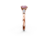 Rose gold Fancy Pink Cushion  Cut Diamond Solitaire Ring with Tapered Baguette Accents and Four-Prong Setting_66