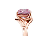 Rose gold Fancy Pink Cushion Cut Diamond Solitaire Ring with Twist Band and Four-Prong Setting_62