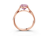 Rose gold Fancy Pink Cushion Cut Diamond Solitaire Twist Band Prong Setting Ring_88