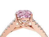 Rose gold Fancy Pink Cushion Cut Diamond Split Shank Pavé Engagement Ring with Four-Prong Setting_81
