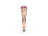 Rose gold Fancy Pink Cushion Cut Diamond Split Shank Ring with Pavé Band and Four-Prong Setting_46