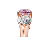 Rose gold Fancy Pink Cushion Cut Diamond Three-Stone Ring with Prong Setting and Classic Band_115
