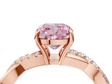 Rose gold Fancy Pink Cushion  Cut Diamond Twisted Band with Pavé Setting and Four-Prong Setting_23