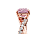 Rose gold Fancy Pink Cushion  Cut Diamond Twisted Band with Pavé Setting and Four-Prong Setting_24