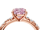Rose gold Fancy Pink Cushion  Cut Diamond Vine Band with Four-Prong Setting_61