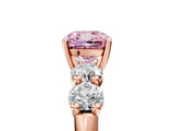 Rose gold Fancy Pink Cushion  Cut Five-Stone Prong Set Diamond Ring with Classic Band_37