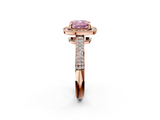 Rose gold Fancy Pink Cushion  Cut Halo Diamond Pave Band with Four-Prong Setting_39