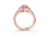 Rose gold Fancy Pink Cushion  Cut Halo Diamond Pave Band with Four-Prong Setting_40