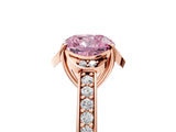 Rose gold Fancy Pink Cushion  Cut Halo Diamond Ring with Channel Set Band and Four-Prong Setting_37