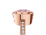 Rose gold Fancy Pink Cushion  Cut Halo Diamond Ring with Pavé Band and Milgrain Prong Setting_38
