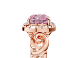 Rose gold Fancy Pink Cushion  Cut Halo Diamond Ring with Scrollwork Band and Four-Prong Setting_106