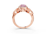 Rose gold Fancy Pink Cushion Cut Halo Diamond Split Shank Engagement Ring with Four-Prong Setting_3