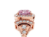 Rose gold Fancy Pink Cushion Cut Halo Diamond Split Shank Engagement Ring with Four-Prong Setting_5