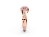 Rose gold Fancy Pink Cushion  Cut Halo Pave Band Four-Prong Ring_51