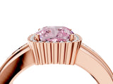 Rose gold Fancy Pink Cushion  Cut Halo Pave Band Four-Prong Ring_53