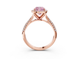 Rose gold Fancy Pink Cushion  Cut Halo Pave Band Four-Prong Setting Ring_40