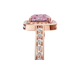 Rose gold Fancy Pink Cushion  Cut Halo Pave Split Shank Prong Setting Ring_37