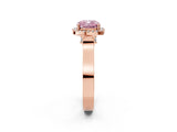Rose gold Fancy Pink Cushion Cut Halo Round Diamond Twist Band with Four-Prong Setting_2