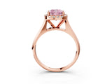 Rose gold Fancy Pink Cushion  Cut Halo Solitaire Engagement Ring with Square Band and Four-Prong Setting_69