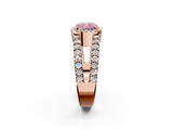 Rose gold Fancy Pink Cushion  Cut Halo Split Shank Diamond Ring with Four-Prong Setting_47