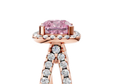 Rose gold Fancy Pink Cushion  Cut Halo Split Shank Pave Set Ring_68