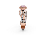 Rose gold Fancy Pink Cushion  Cut Halo Split Shank Prong Setting Ring_63