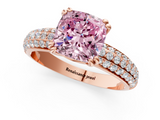 Rose gold Fancy Pink Cushion  Cut Pave Diamond Engagement Ring with Channel Set Band and Four-Prong Setting_21