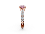 Rose gold Fancy Pink Cushion  Cut Pave Diamond Engagement Ring with Channel Set Band and Four-Prong Setting_22