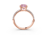 Rose gold Fancy Pink Cushion  Cut Pave Diamond Engagement Ring with Channel Set Band and Four-Prong Setting_23