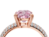 Rose gold Fancy Pink Cushion  Cut Pave Diamond Engagement Ring with Channel Set Band and Four-Prong Setting_24