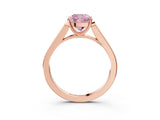 Rose gold Fancy Pink Cushion Cut Solitaire Cathedral Diamond Engagement Ring with Channel-Set Band and Four-Prong Setting_6