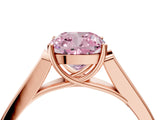 Rose gold Fancy Pink Cushion Cut Solitaire Cathedral Diamond Engagement Ring with Channel-Set Band and Four-Prong Setting_7