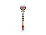 Rose gold Fancy Pink Cushion  Cut Solitaire Diamond Engagement Ring with Pave Band and Four-Prong Setting_169