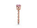 Rose gold Fancy Pink Cushion Cut Solitaire Diamond Ring with Infinity Twist Band and Four-Prong Setting_14