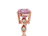 Rose gold Fancy Pink Cushion Cut Solitaire Diamond Ring with Infinity Twist Band and Four-Prong Setting_17