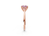 Rose gold Fancy Pink Cushion Cut Solitaire Diamond Ring with Six-Prong Setting and Classic Band_14