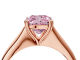 Rose gold Fancy Pink Cushion Cut Solitaire Diamond Ring with Six-Prong Setting and Classic Band_16