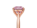 Rose gold Fancy Pink Cushion Cut Solitaire Diamond Ring with Six-Prong Setting and Classic Band_17