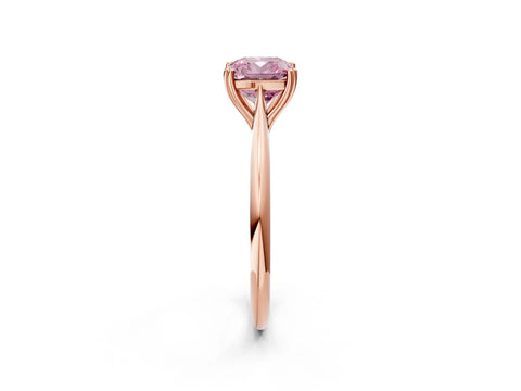 Rose gold Fancy Pink Cushion Cut Solitaire Diamond Ring with Six-Prong Setting and Classic Band_2