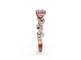 Rose gold Fancy Pink Cushion  Cut Solitaire Diamond Twisted Band with Pave Setting_50